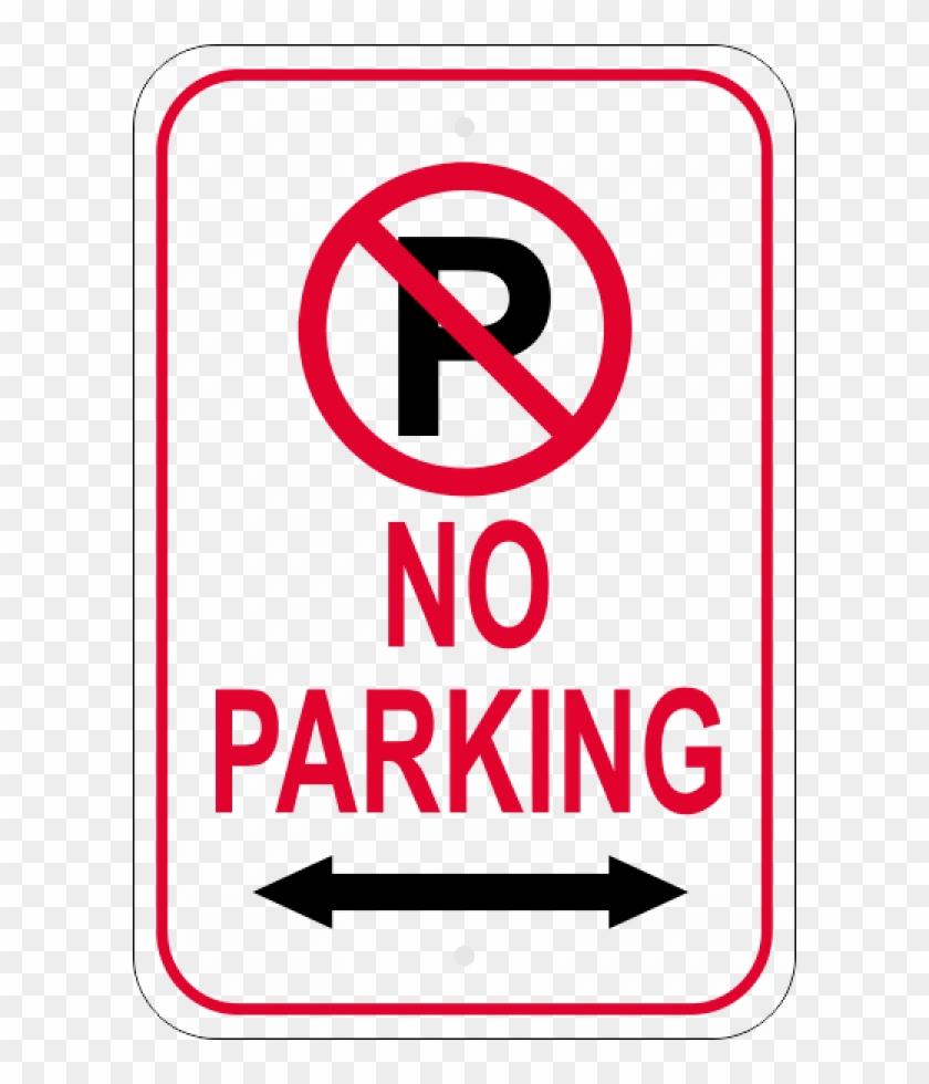 No Parking Sign With Double Arrow - No Parking Sign Png Clipart