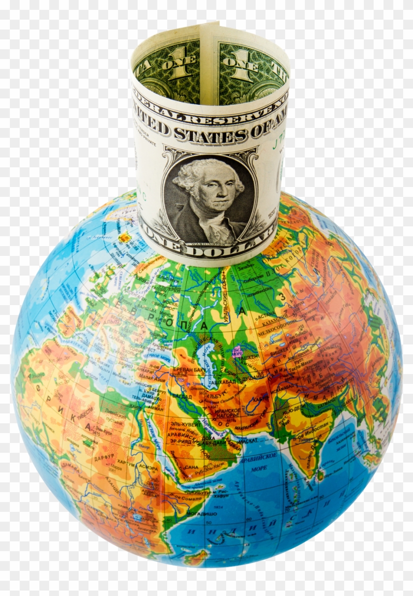Globe With Dollar Png Image - Dollar Bill Clipart #530323