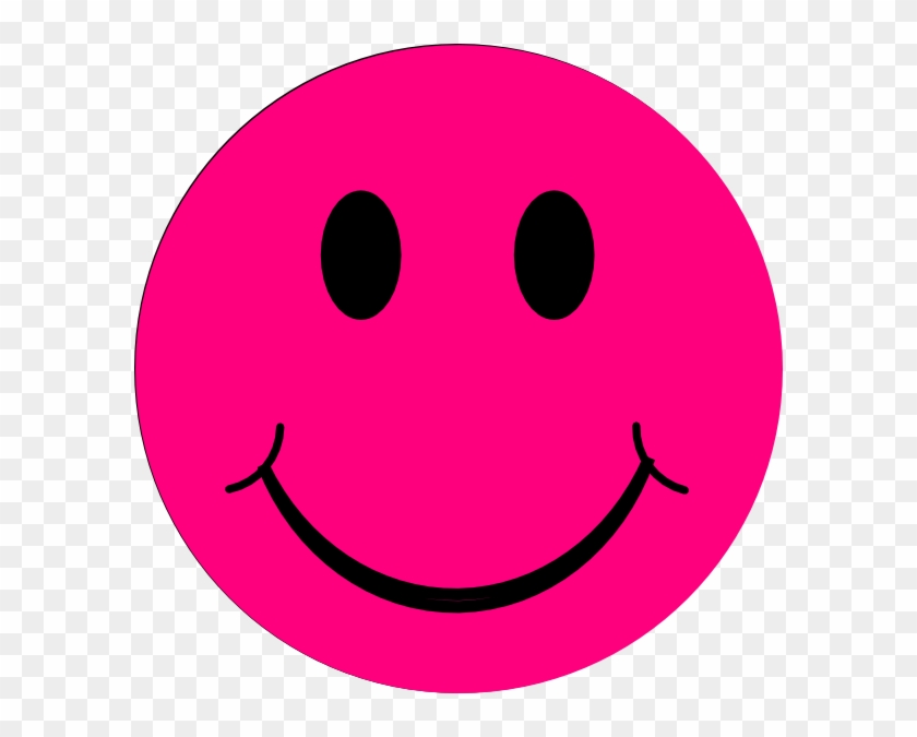 Pink Happy Face - Pink Smiley Face Clip Art - Png Download