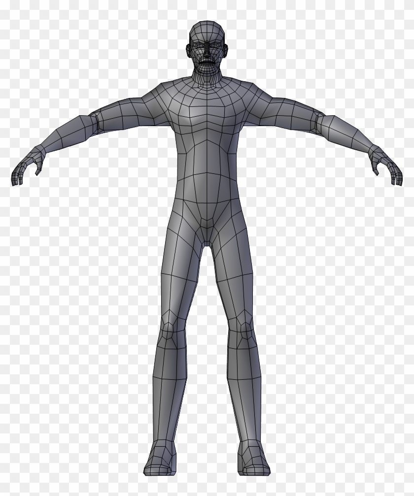 Chuck's Body Topology Front View - 3d Human Body Png Clipart #530570