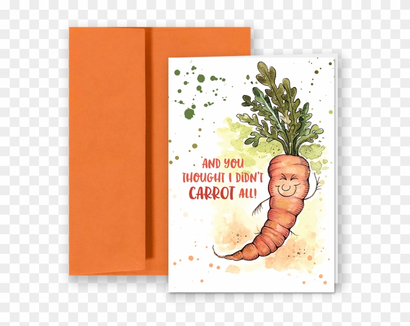 Carrot Card Watercolor - Carrot Puns Clipart