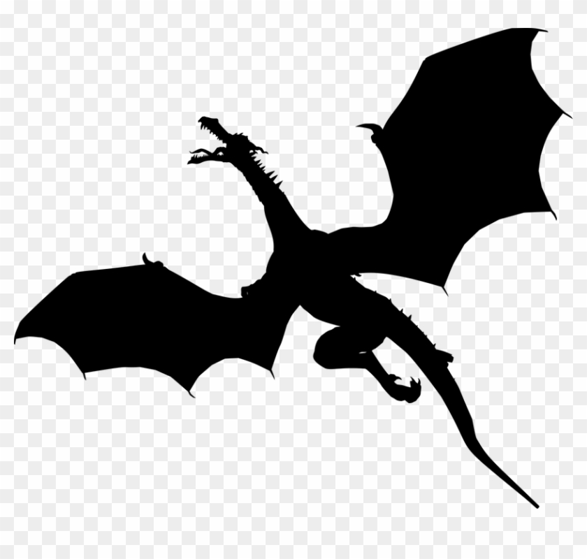 Drake Clipart Png - Flying Dragon Silhouette Png Transparent Png #531052