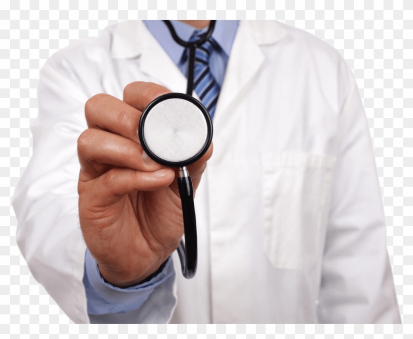 Doctor Holding Stethoscope - Doctor With Stethoscope Png Clipart #531312