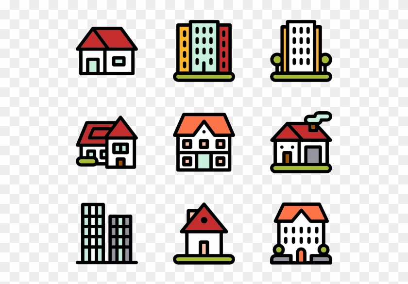 Linear Color Types Of Houses - Type Of Houses Icon Clipart