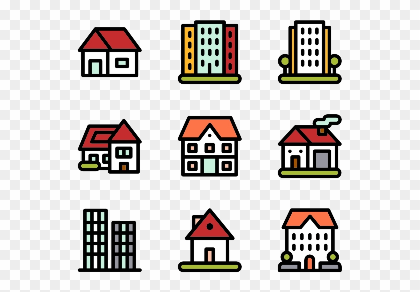 Linear Color Types Of Houses - Type Of Houses Icon Clipart #531408