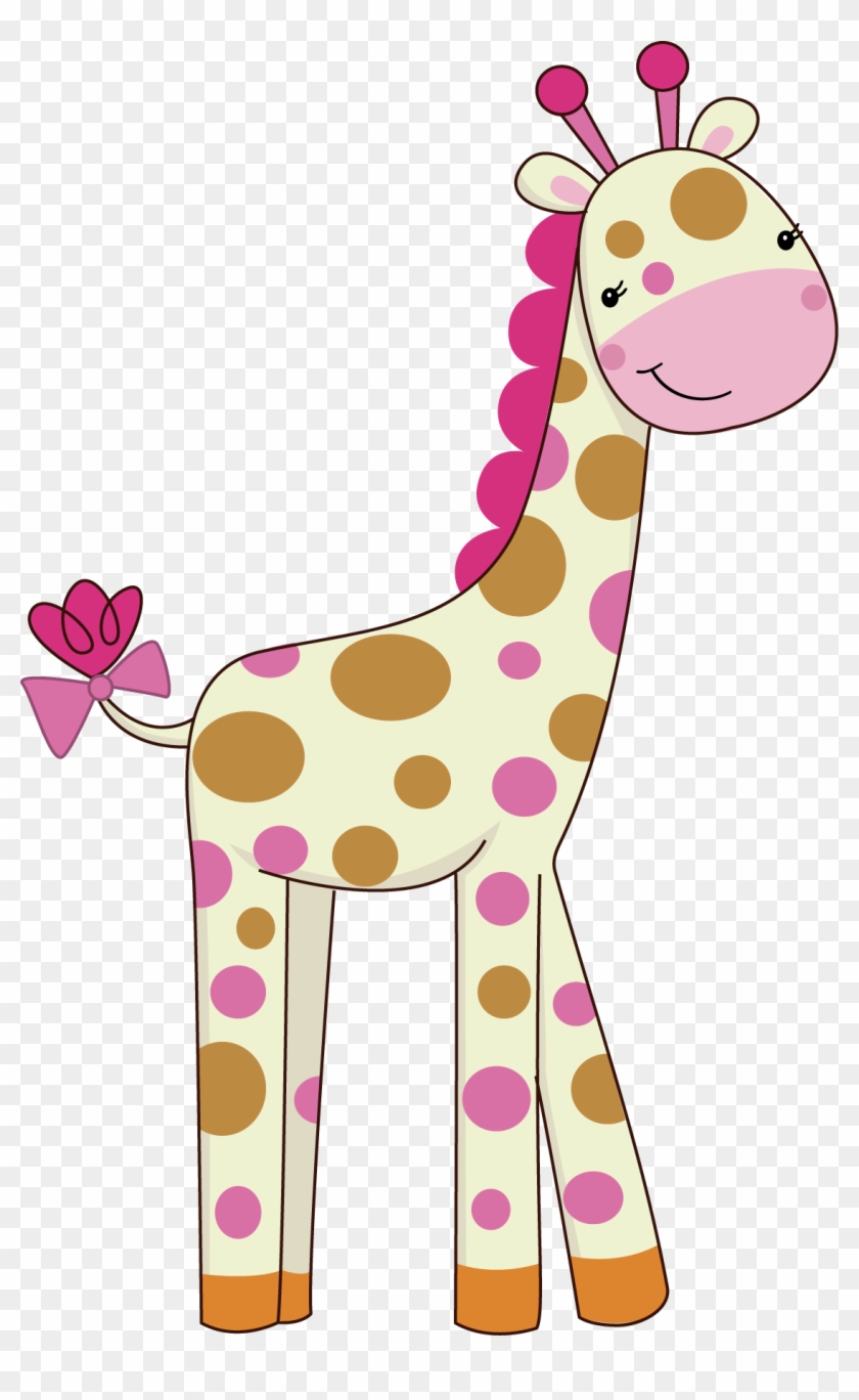 Pink Giraffe, Cute Giraffe, Giraffe Nails, Baby Girl - Baby Girl Clip Art Animals - Png Download