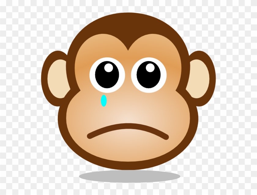 Sad Monkey Face Svg Clip Arts 600 X 561 Px - Png Download #531821