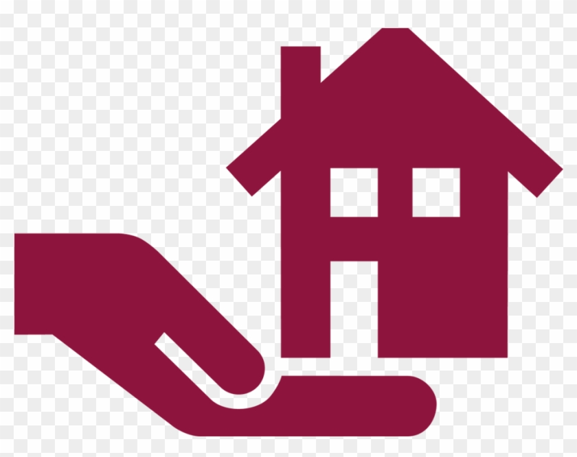 Dark Grey House On A Hand - Real Estate Silhouette Clipart #532172
