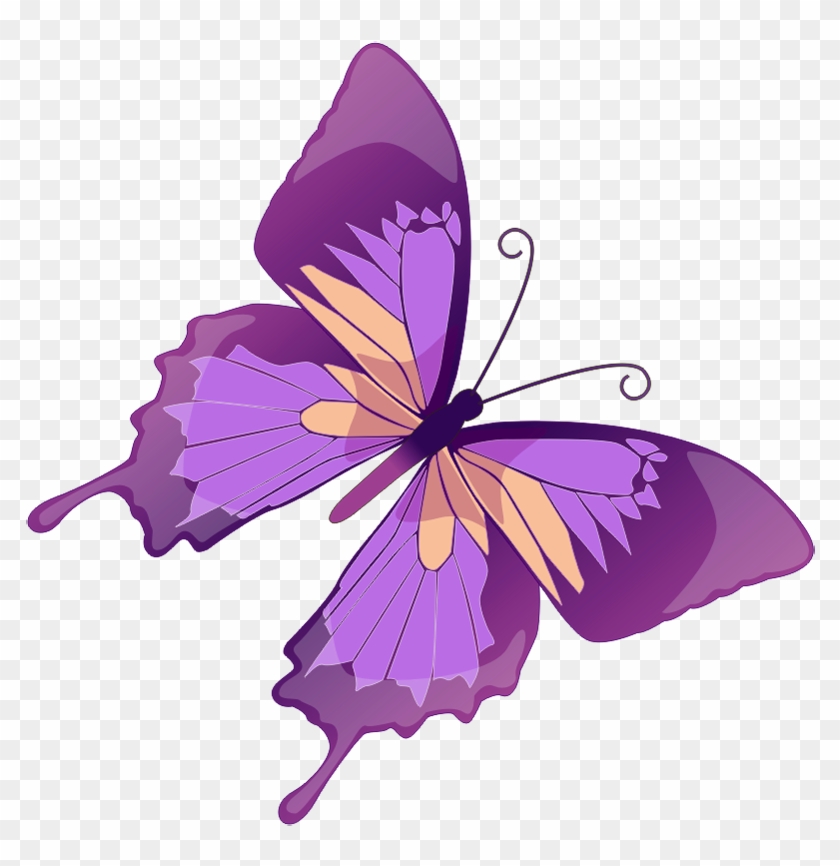 Free Butterfly Clipart - Butterfly Clip Art Purple - Png Download #532546