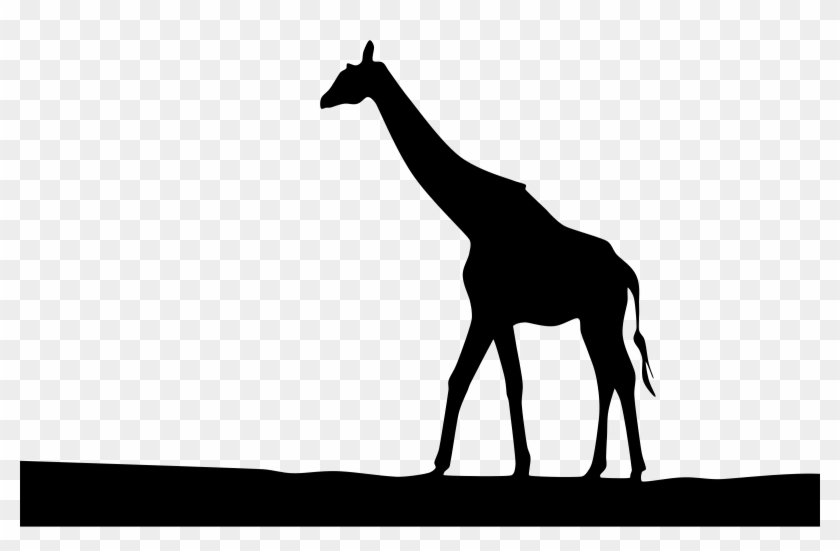 Giraffe Clipart Simple - Giraffe Silhouette Transparent Background - Png Download