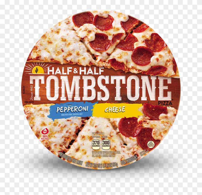 Tombstone Half & Half Pepperoni And Cheese Pizza Clipart #532768