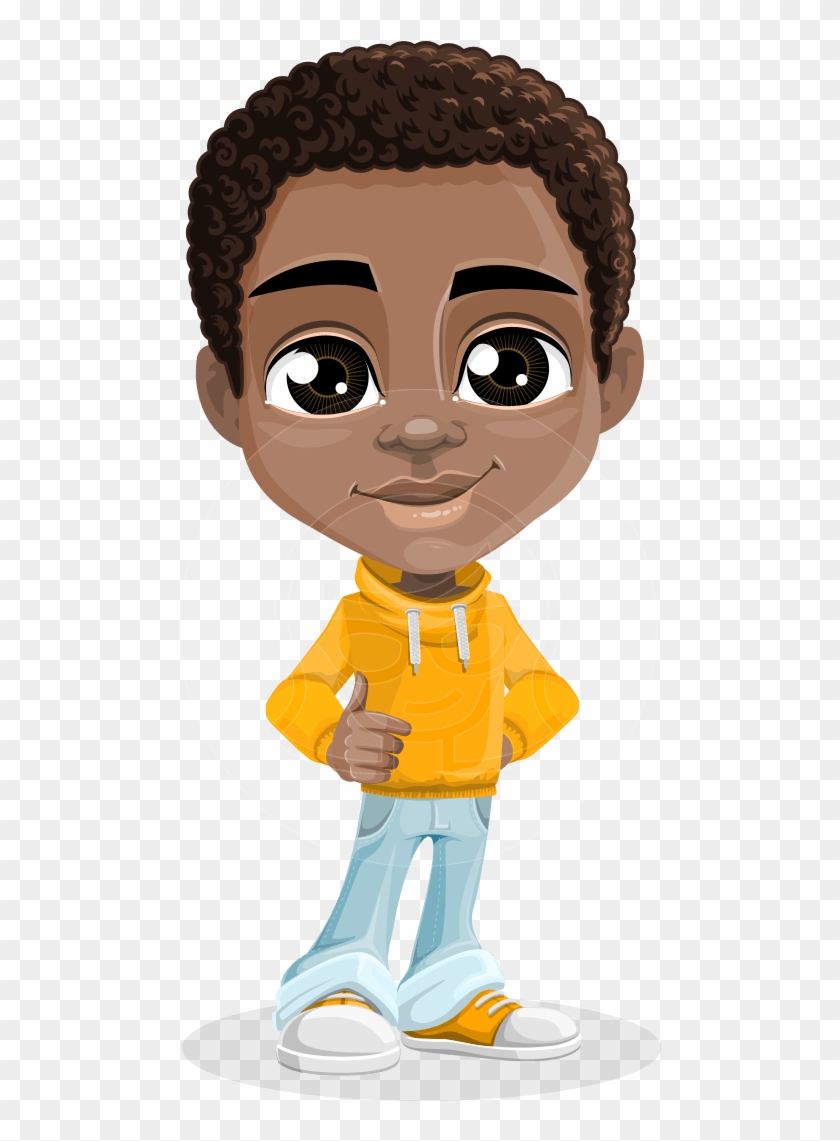 Jorell The Playful African American Boy - African American Boy Cartoon Clipart #532769