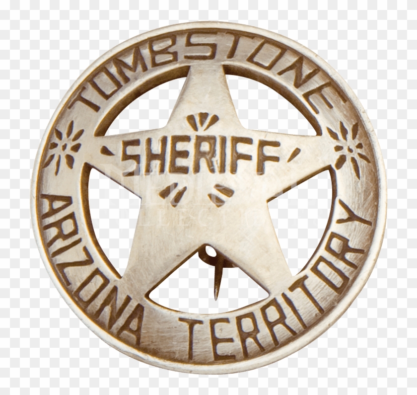 Round Tombstone Sheriff Badge - Antique Tombstone Sheriff Badge Clipart