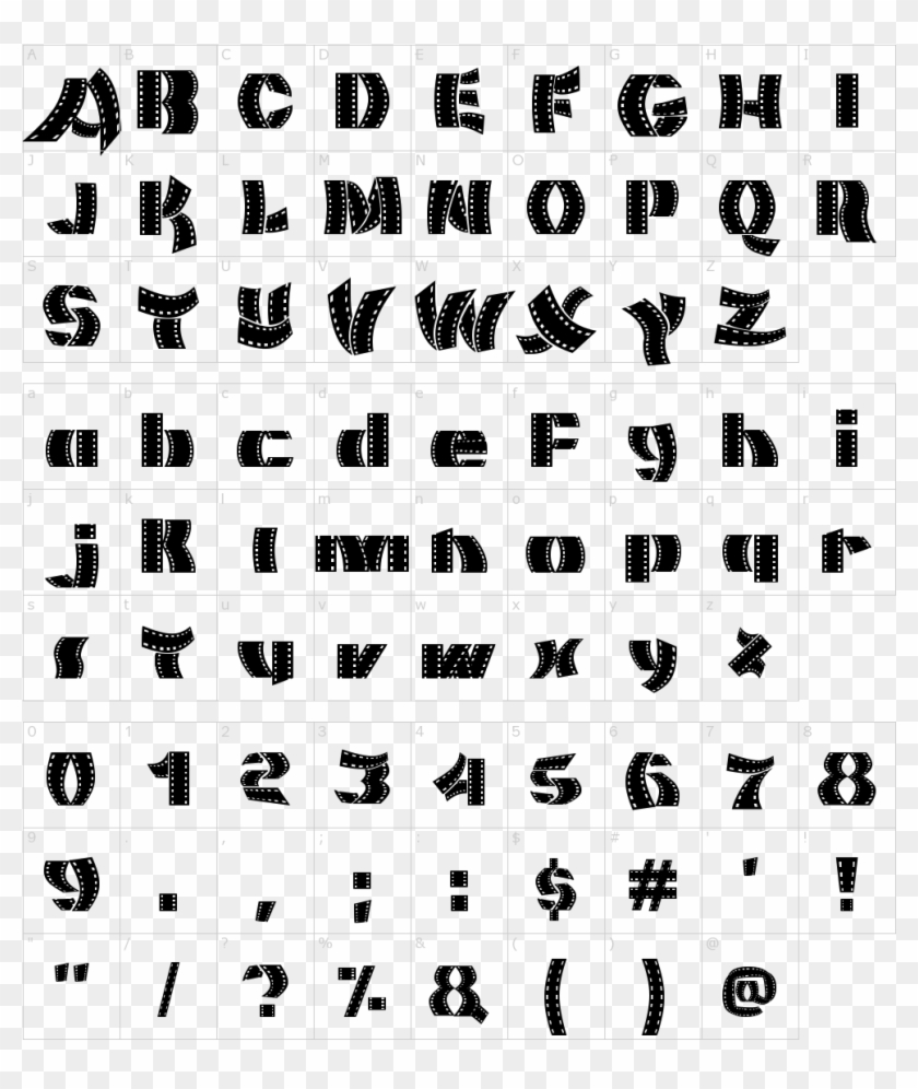 Movie Filmstrip Font - Bulky Font Clipart #533703