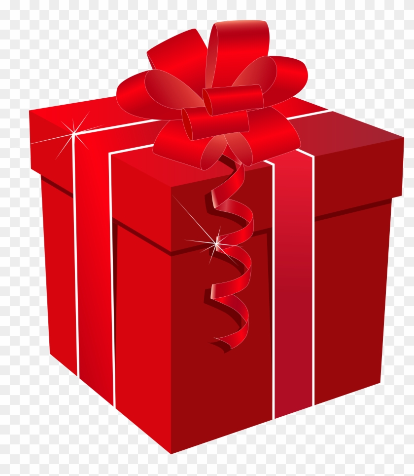 Red Gift Box With Red Bow Png Clipart Image - Red Gift Box Png Transparent Png