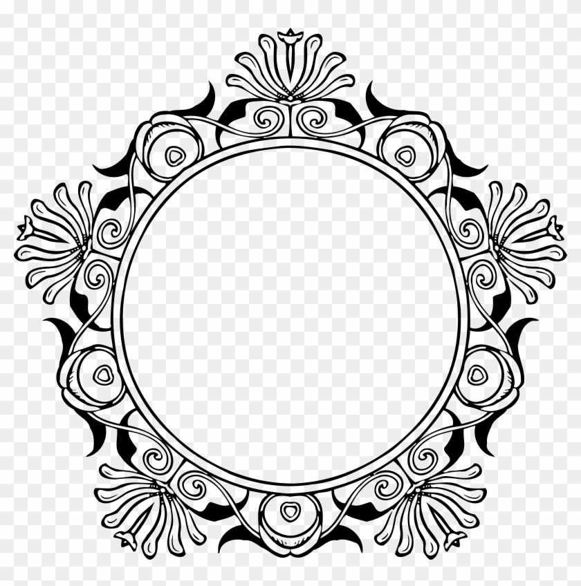 Photo Of Mirror Frame Vector File - Circle Border Design Clipart - Png Download