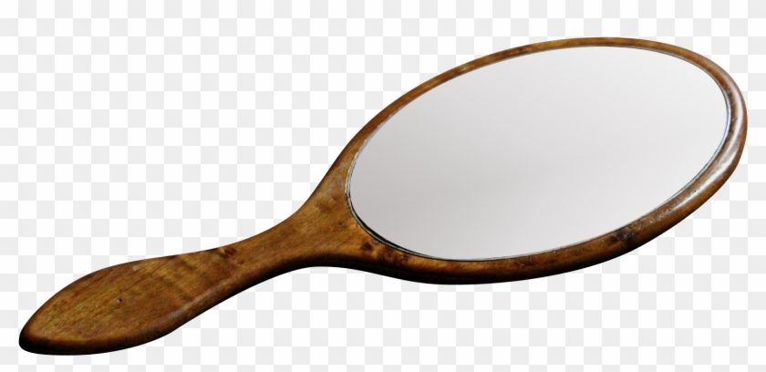 Antique English Hand Held Vanity Mirror - Racket Clipart