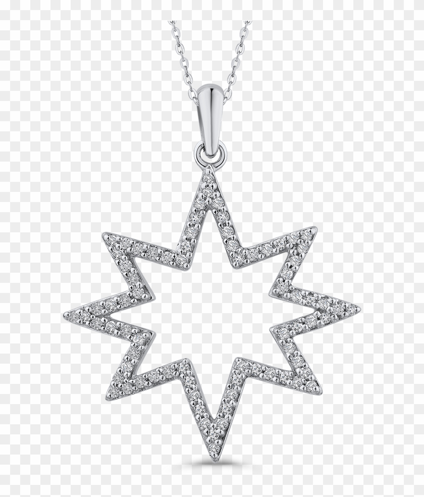 Pe1199t-09w - Diamond Fashion Pendant Star Clipart #537056