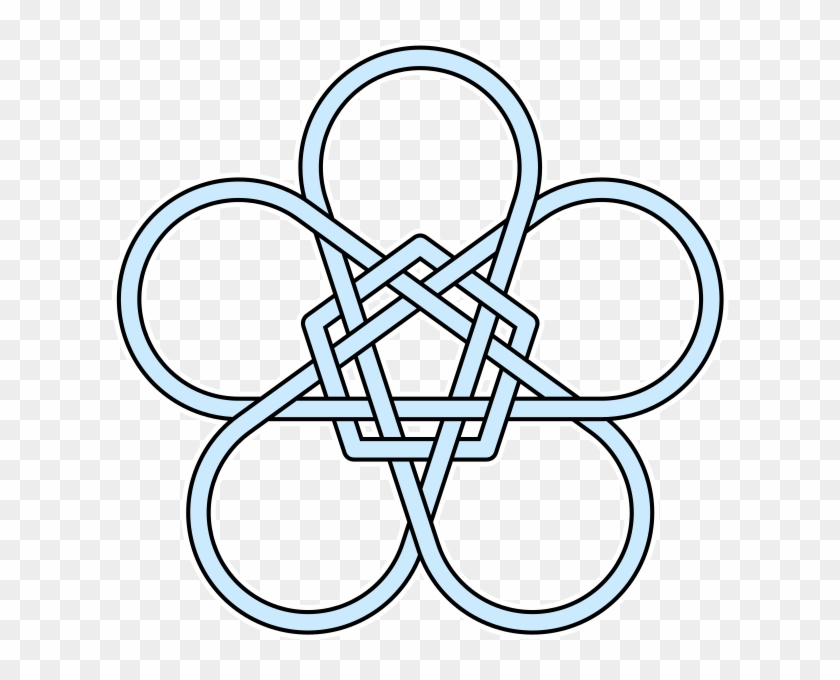 Interlaced Pentagon Pentagram Flower - Flower Pentagon Clipart