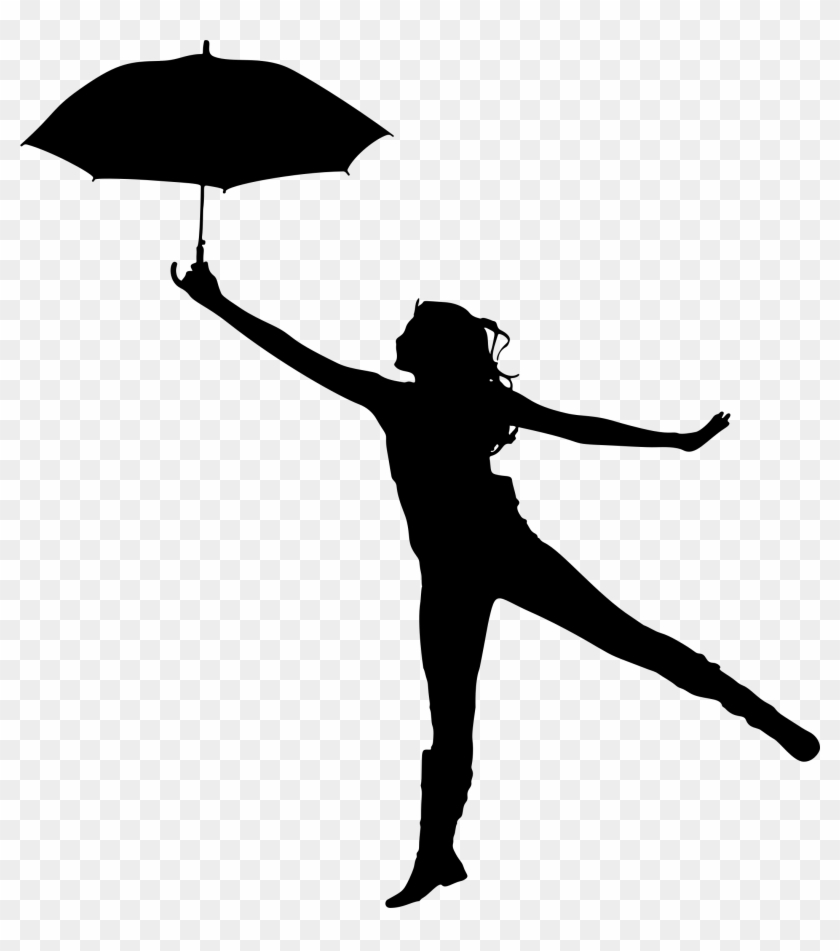 2101 X 2280 4 - Silhouette Of Person With Umbrella Clipart