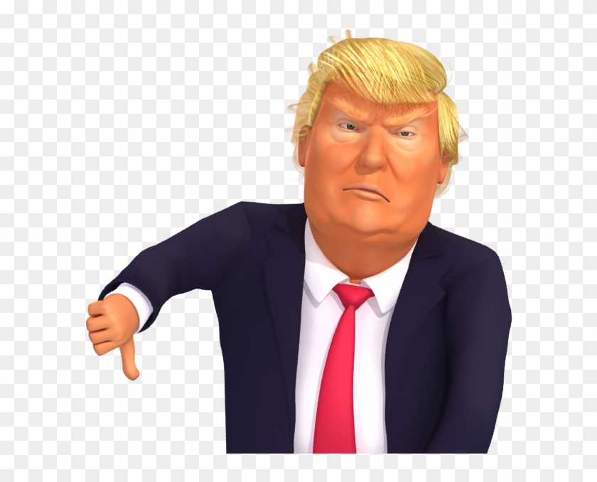 #trumpstickers Thumb Up Thumb Down Trump 3d Caricature - Trump Thumbs Down Transparent Clipart