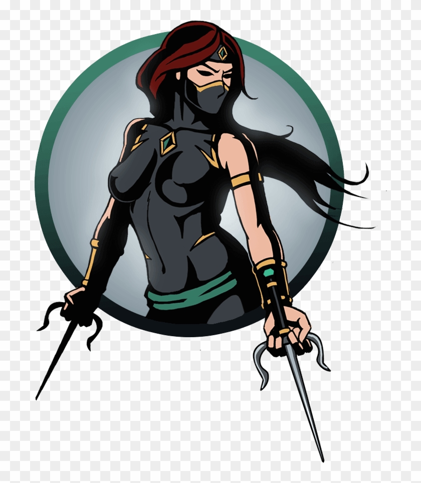 Ninja Girl Sai - Shadow Fight 2 Female Characters Clipart