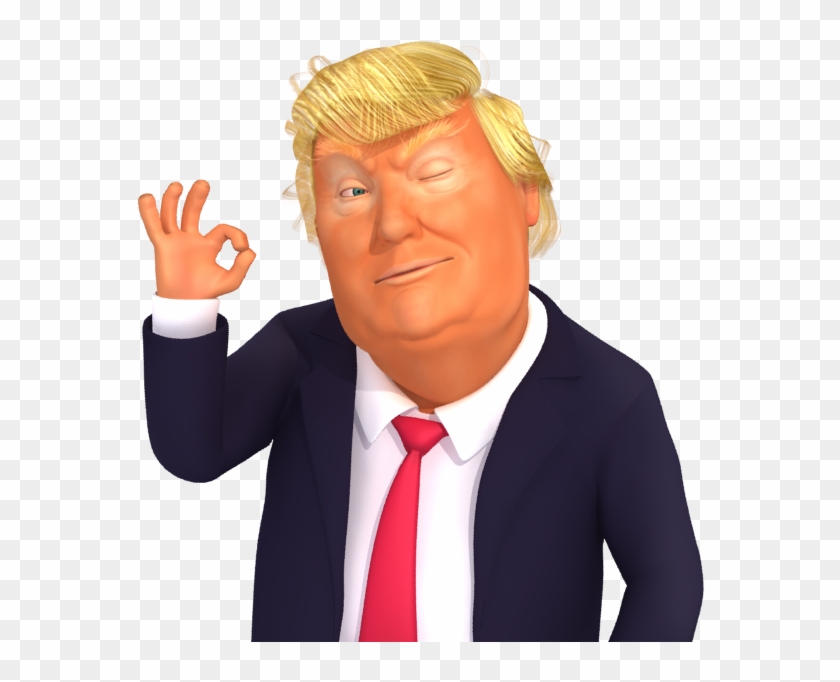 #trumpstickers Okey Trump 3d Caricature Emoji - Cartoon Clipart #538702