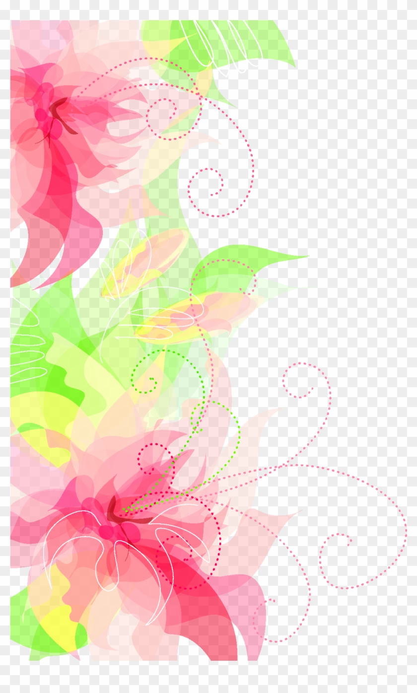 Cute Floral Decoration Transparent Png Clipart - Background Floral Pink Png #538770