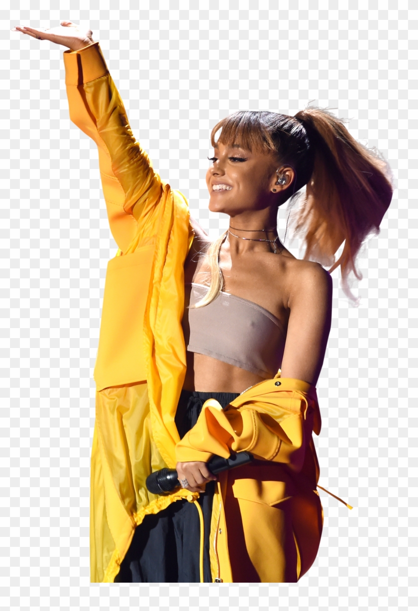 Ariana Grande In Yellow Dress On Stage - Ariana Grande Yellow Jacket Clipart #539032