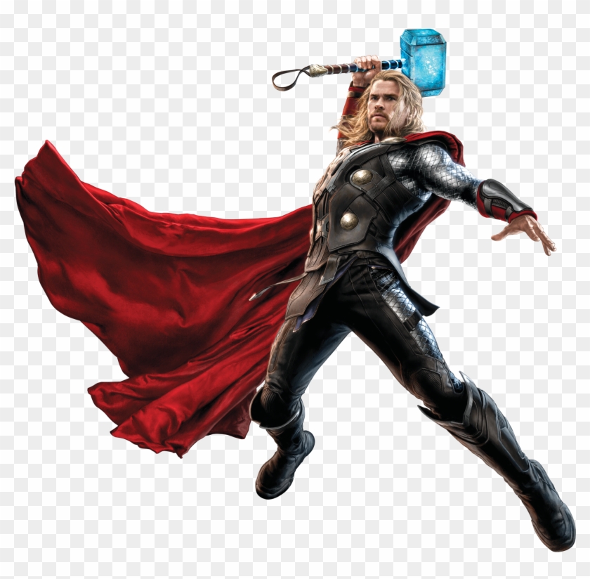 Thor Fighting With His Hammer - Transparent Thor Png Clipart #539826