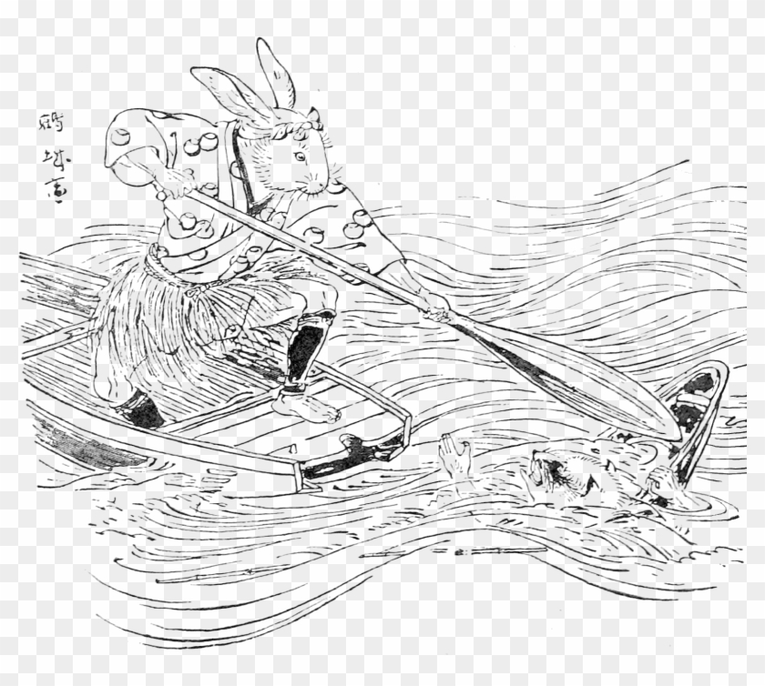 Japanese Fairy Book - Farmer And The Badger Clipart