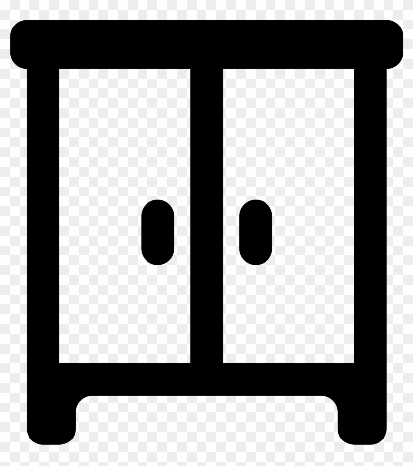 This Icon Is Square In Shape With Two Doors On Front - Table Clipart