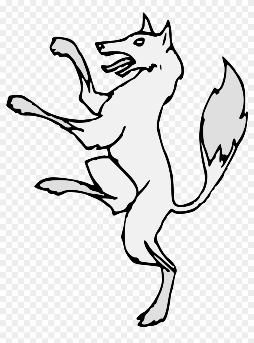 Fox Rampant - Heraldic Fox Clipart