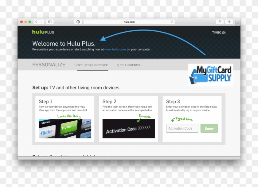 Redeem Hulu Gift Card Step - Utility Software Clipart
