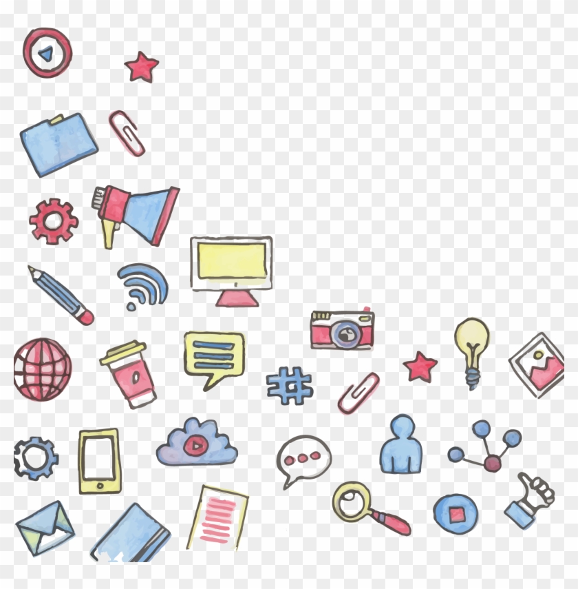 Facebook Drawing Background - Marketing Fondo Transparente Clipart