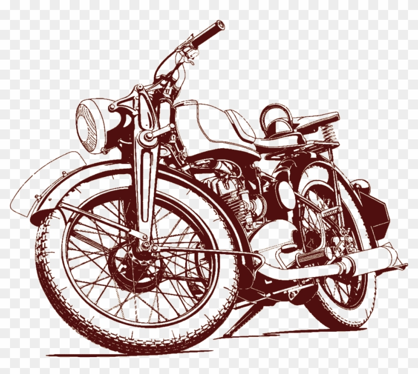 Trade Show - Black And White Vintage Motorbikes Clipart - Png Download #5303565
