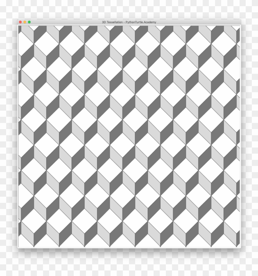 3d Tessellation Effect With Python Turtle - Monochrome Clipart