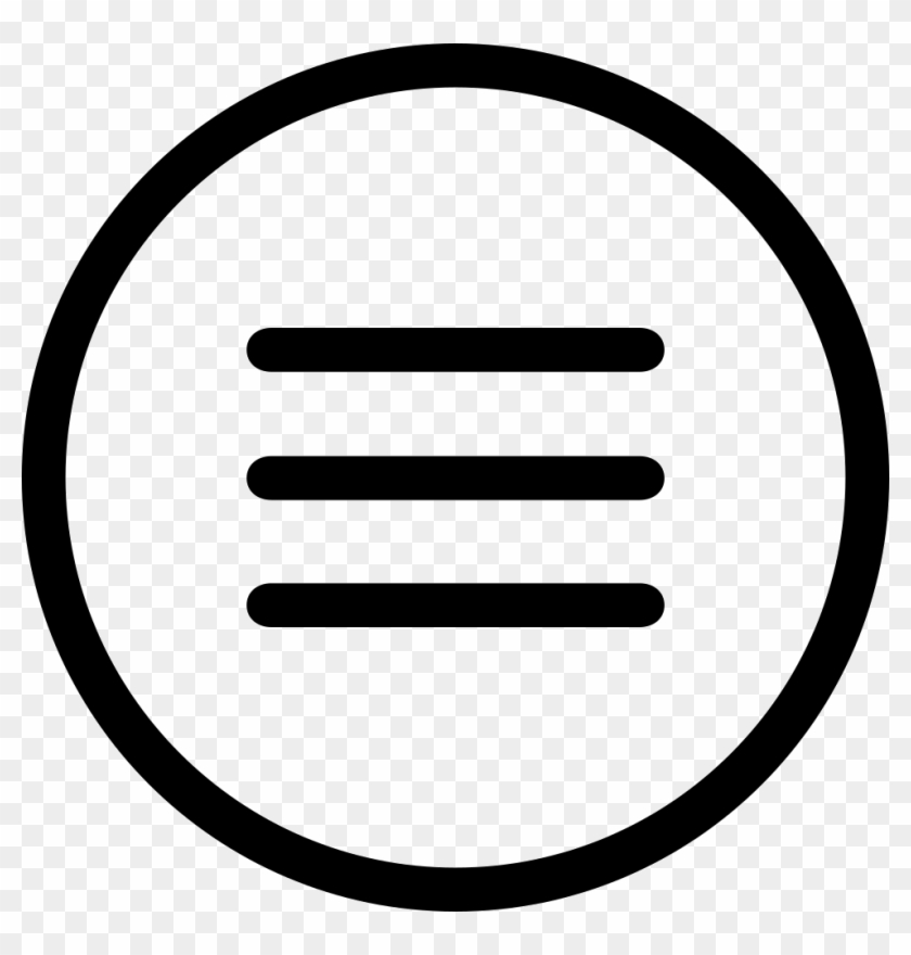 Hamburger Icon Png - Circle Clipart