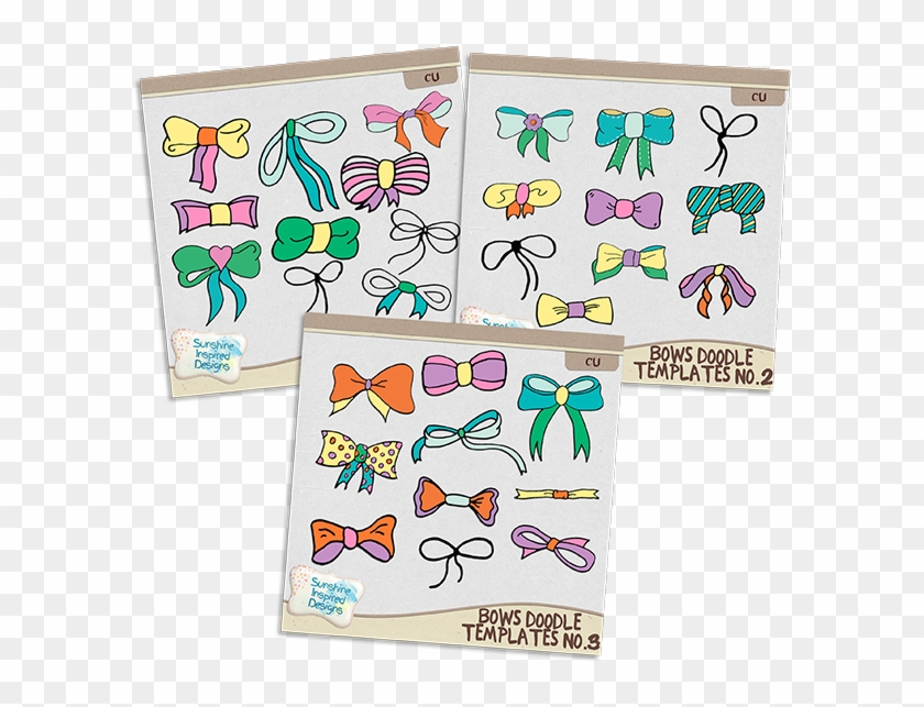 Doodle Bows, 9 In - Cartoon Clipart #5305805