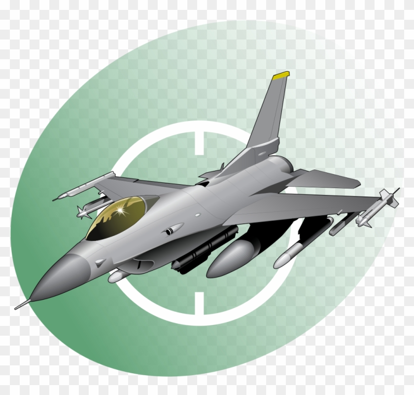 F16 Flight Icon Green - Fighter Jet Clipart Png Transparent Png #5305806