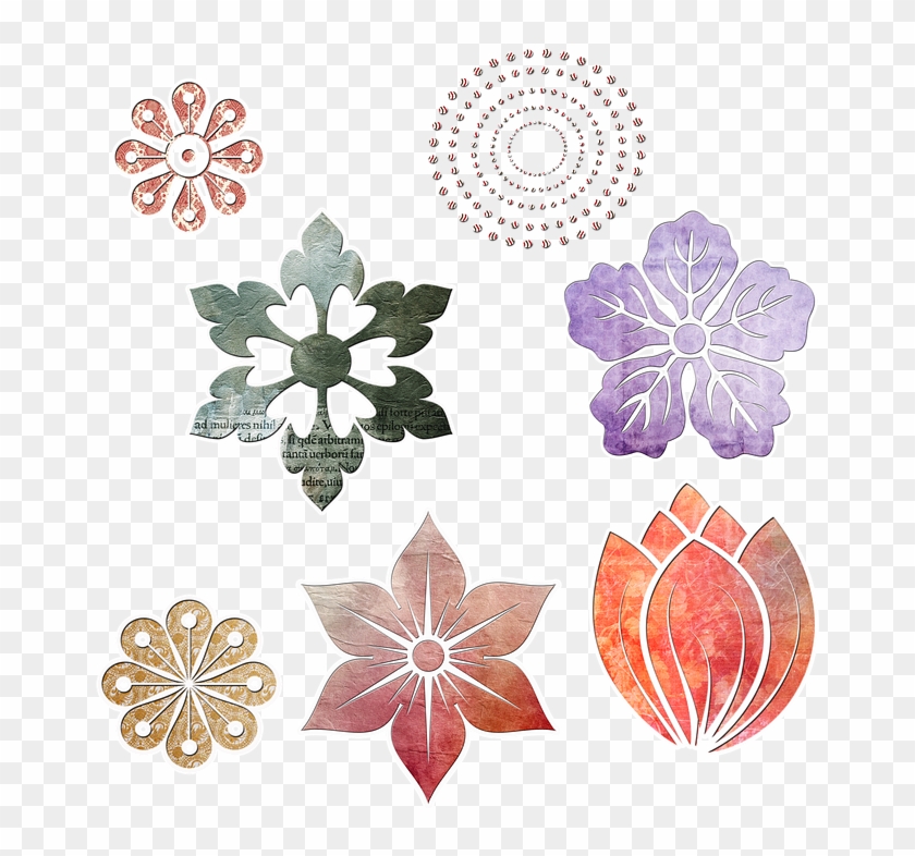 Flowers Scrap Shape Doodles Icons Love - Motif Clipart