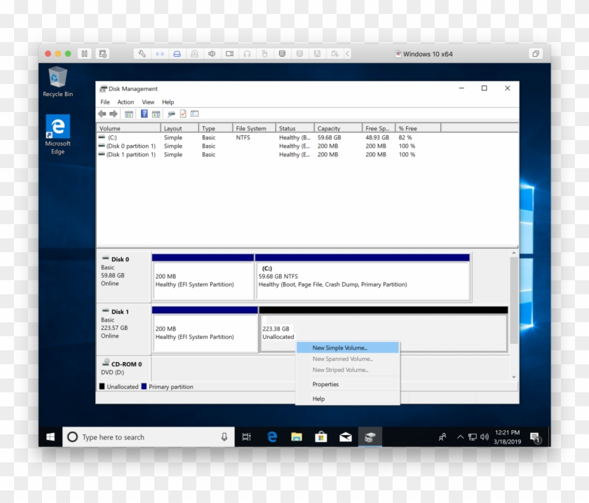 Select New Simple Volume - Windows 10 Terbaru 2019 Clipart