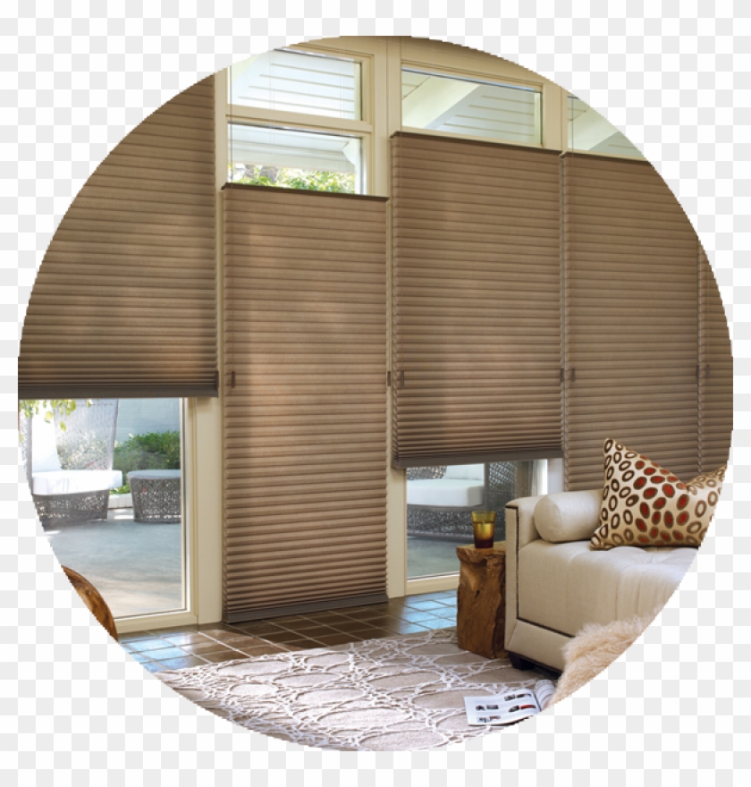 Options And Upgrades - Pleated Shade On Sliding Door Clipart