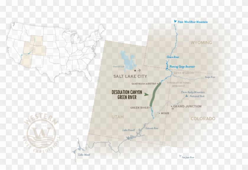 Green River Map - Atlas Clipart #5306591
