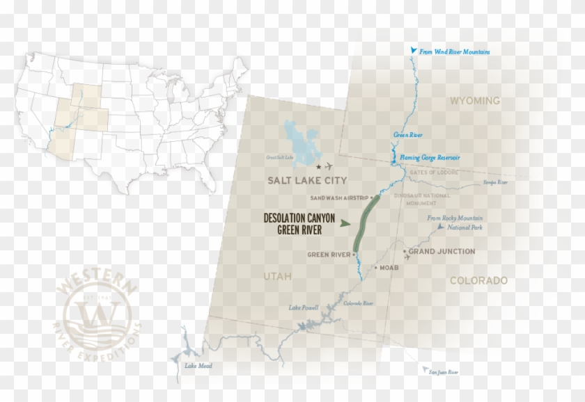 Green River Map - Atlas Clipart