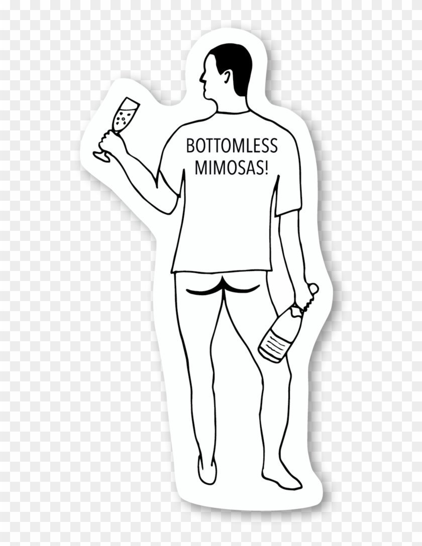 Bottomless Mimosas Sticker, Sticker, Handmade, American - Line Art Clipart #5307782