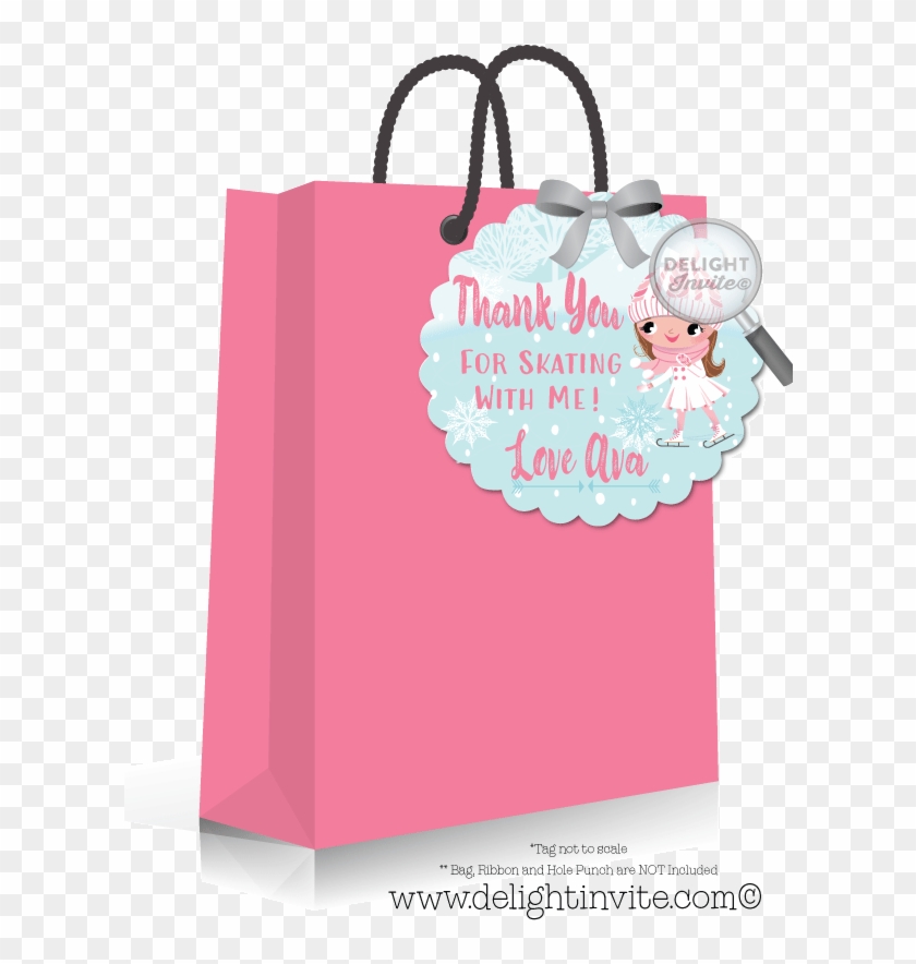 Ice Skating Party Birthday Favor Tags - Strawberry Shortcake Thank You Card Clipart