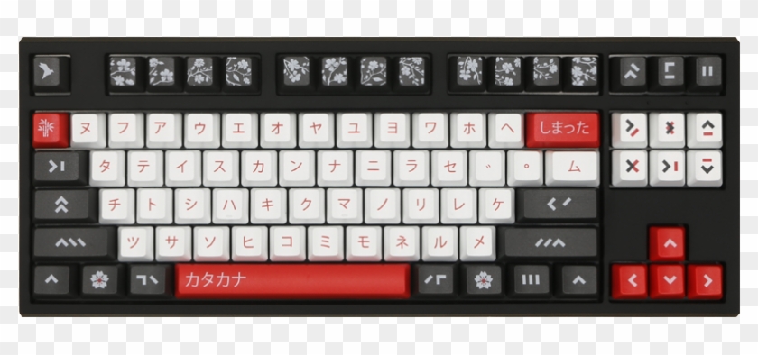 Katakana By Marius 87-key Custom Mechanical Keyboard - Gmk Red Honey Clipart