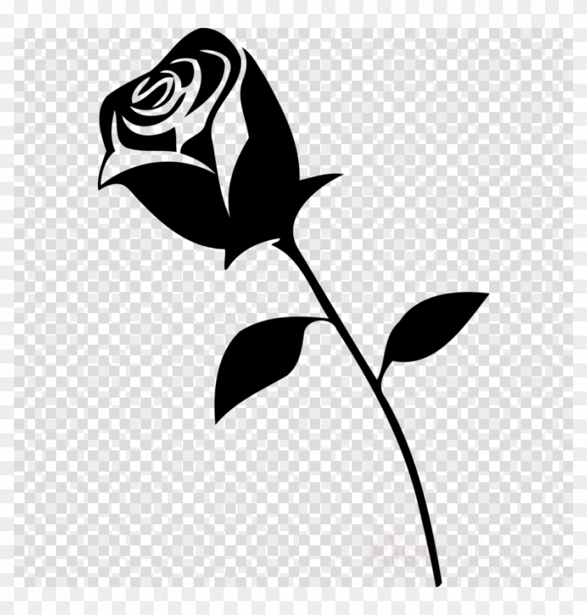 Download Rosebud Clipart Clip Art , Png Download - Black Rose Vector