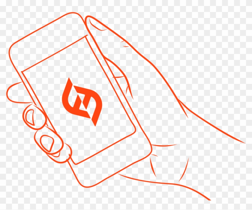 Mobile Phone With Fire & Flower Logo - Drawing Clipart #5314001